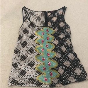 Anthropologie Fish fry sequin tank top